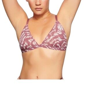 Skims Mesh Triangle Bralette - Raspberry Swirl